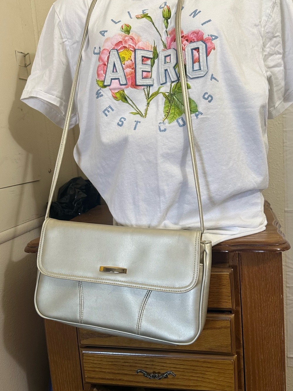 Cabin Creek Metallic Silver Crossbody Bag